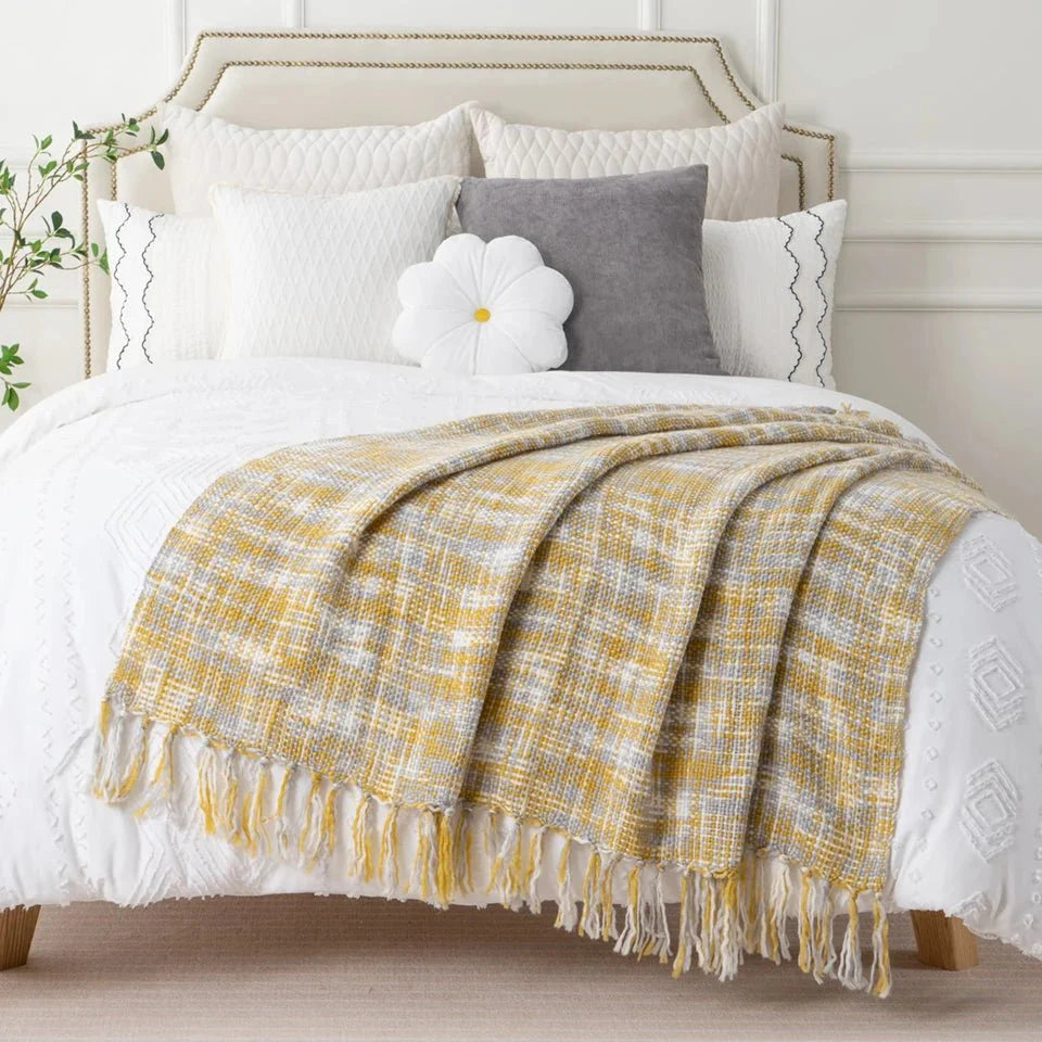 Golden Glow Knit Blanket