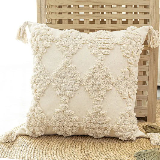 Tufted Moroccan Throw Pillow Tassels